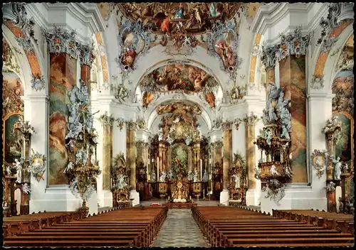 Ansichtskarte Ottobeuren Basilika Klosterkirche Innenansicht 1967