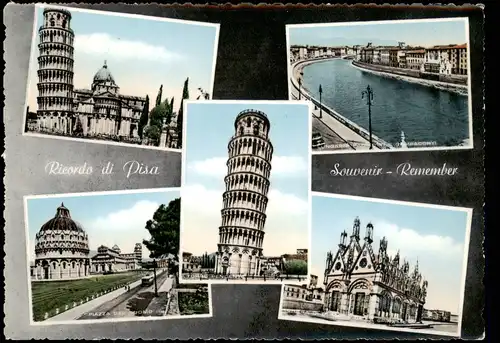 Cartoline Pisa Mehrbildkarte Ricordo di Pisa, Ortsansichten 1960