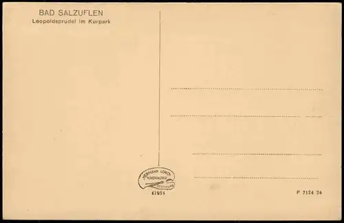 Ansichtskarte Bad Salzuflen Leopoldsprudel im Kurpark 1926