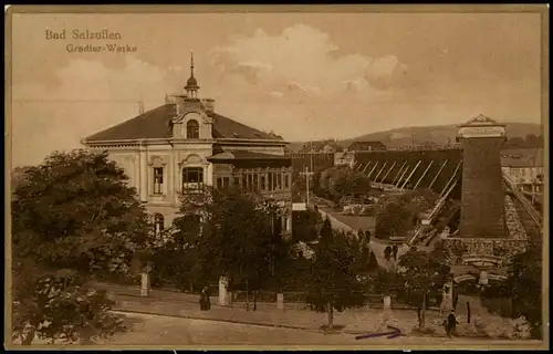 Ansichtskarte Bad Salzuflen Gradierwerk , Villa - Bromogold 1926 Goldrand