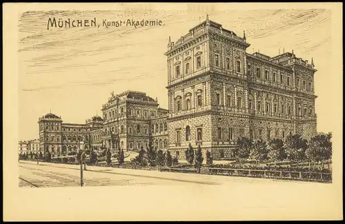 Ansichtskarte München Kunstakademie - Künstlerkarte 1928