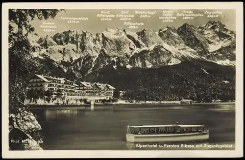 Ansichtskarte Garmisch-Partenkirchen Fotomontage Schiff und Hotel 1931