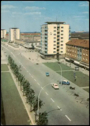 Eisenhüttenstadt Leninallee Straßen Partie zur DDR-Zeit 1965/1964
