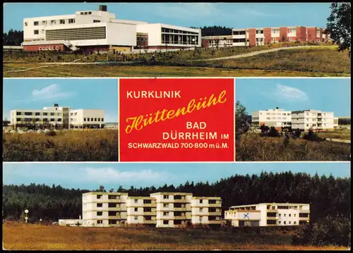 Ansichtskarte Bad Dürrheim Mehrbildkarte der Kurklinik HÜTTENBÜHL 1974