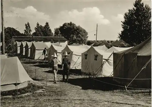 Ansichtskarte Meschendorf-Rerik Zeltplatz Camping zu DDR-Zeiten 1964