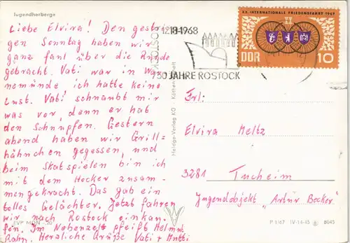Stralsund Jugendherberge Ortsteil Devin, DDR Mehrbildkarte 1968/1967