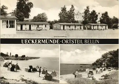 Bellin-Ueckermünde DDR Mehrbild-AK Ortsansichten Urlaubersiedlung Strand 1969