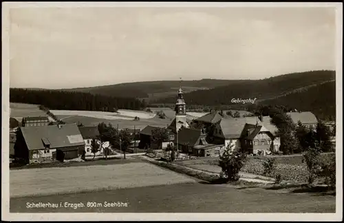 Schellerhau-Altenberg (Erzgebirge) Panorama-Ansicht mit Kirche 1936