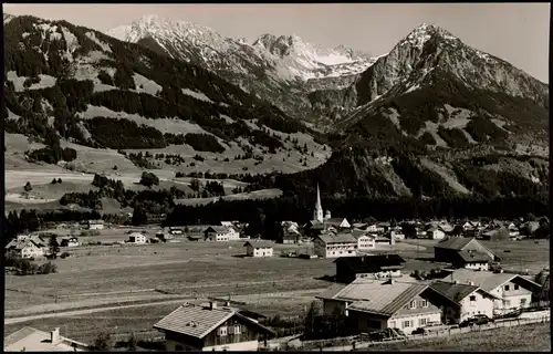 Ansichtskarte Fischen im Allgäu Panorama-Ansicht Blick zum Nebelhorn 1958