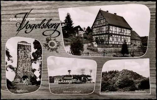 Breungeshain-Schotten (Vogelsberg) Mehrbildkarte mit Pension Stein, Hoherodskopf uvm. 1965