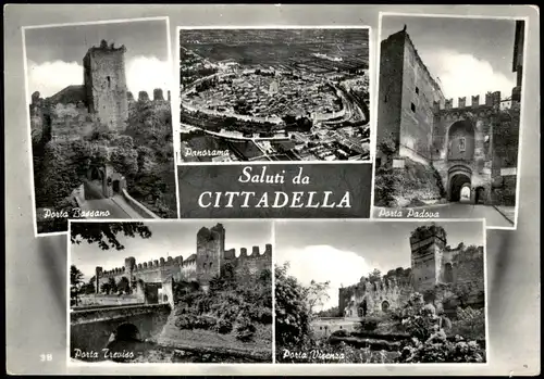 Cartoline Cittadella Mehrbildkarte mit Ortsansichten 1960