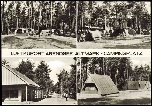 Arendsee (Altmark) DDR Mehrbildkarte 4 Foto-Ansichten Campingplatz 1980/1979