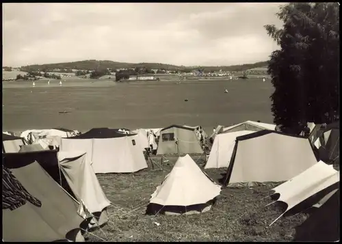 Pöhl Zeltplatz Camping Pöhler Talsperre bei Plauen (Vogtl.) DDR AK 1970