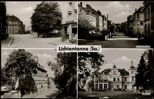 Lichtentanne DDR Mehrbild-AK mit Straßen-Ansichten, Volkshaus, Rathaus 1975/1967