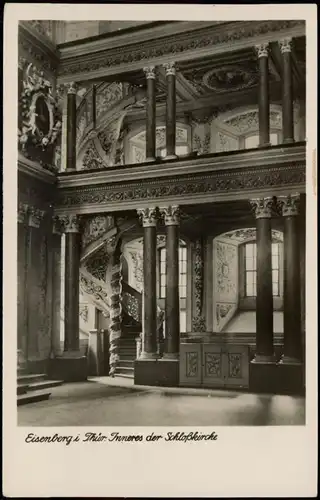 Ansichtskarte Eisenberg (Thüringen) Schlosskirche Innenansicht DDR AK 1954