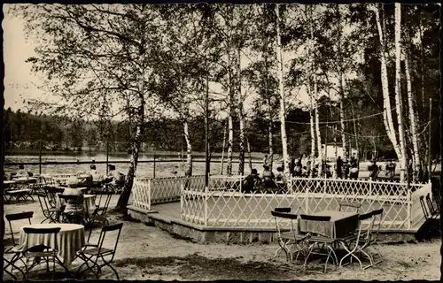 Ansichtskarte Schmannewitz-Dahlen Waldbad Schmannewitz zur DDR-Zeit 1957