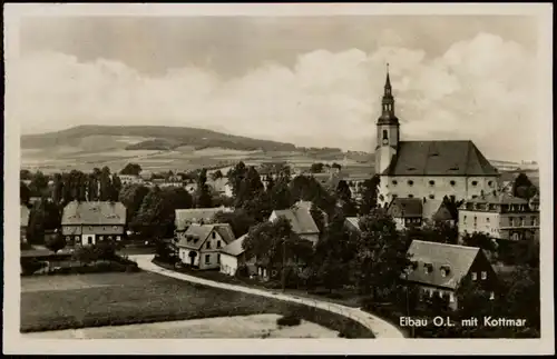 Eibau-Kottmar Jelow / Jiwow Eibau O.L. mit Kottmar Panorama-Ansicht 1955