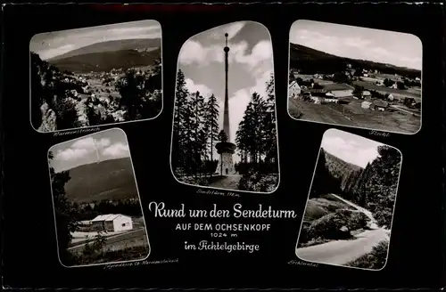 Bischofsgrüner Forst Mehrbildkarte Rund um den Sendeturm Ochsenkopf 1959