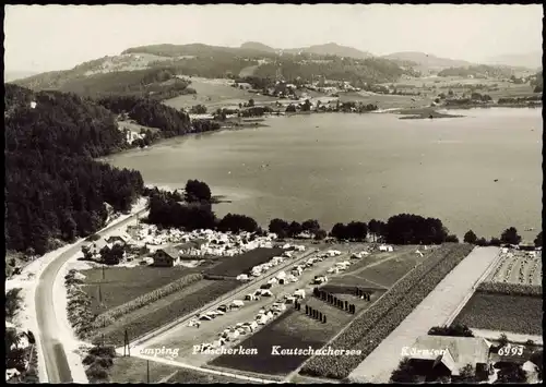 Ansichtskarte Plescherken Luftbild Camping Keutschachersee Kärnten 1956