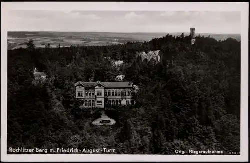 Ansichtskarte Rochlitz Luftbild Rochlitzer Berg, Hotel und Turm 1942