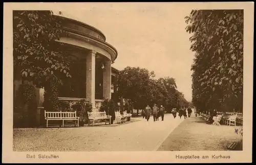 Ansichtskarte Bad Salzuflen Hauptallee am Kurhaus 1928