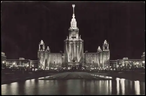 Moskau Москва́ Lomonossow-Universität | Staatliche Universität b Nacht 1966