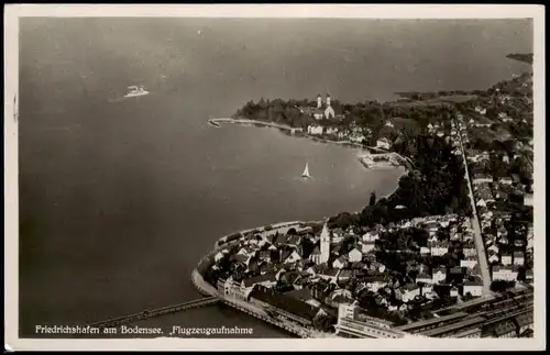 Ansichtskarte Friedrichshafen Luftbild aus großer Höhe 1940