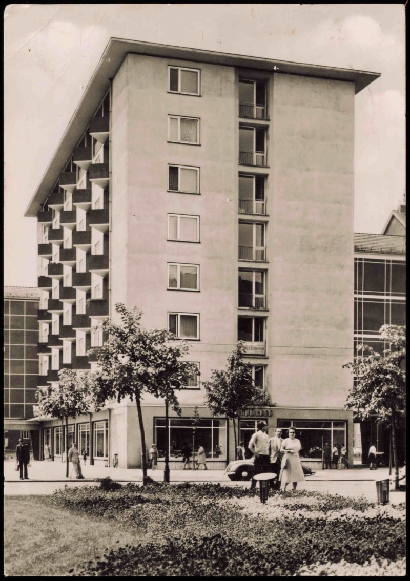 Ansichtskarte StriesenDresden Borsbergstraße, Hochhaus