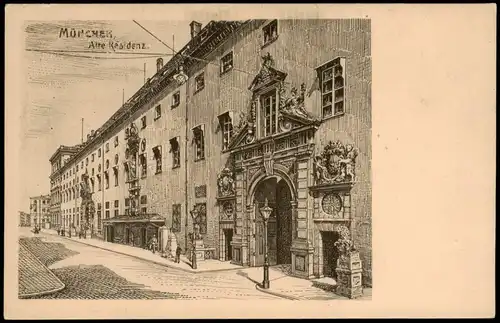 Ansichtskarte München Alte Residenz/Stadtschloss - kÜNSTLERKARTE 1916