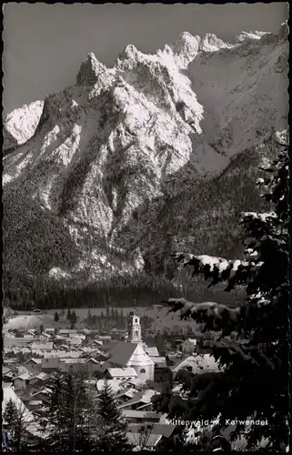 Ansichtskarte Mittenwald Stadt im Winter 1962