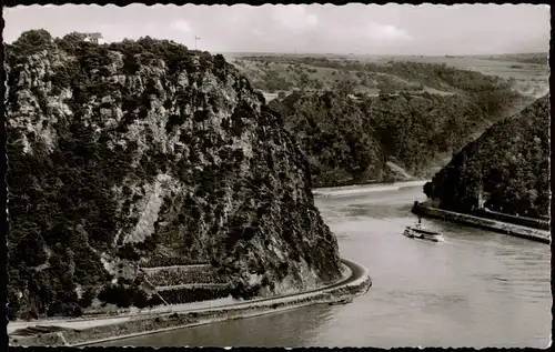 Ansichtskarte Sankt Goar Rheintal an der Loreley, Rheindampfer 1962