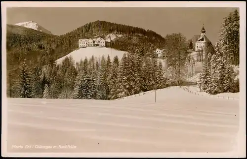 Ansichtskarte Hochfelln Wallfahrtskirche Maria Eck im Winter 1951