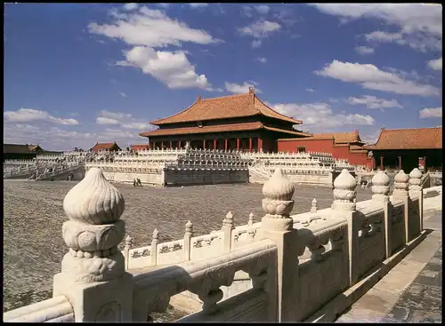 China Tai He Dian Hall Tempel 1990   gelaufen mit China Misch-Frankatur