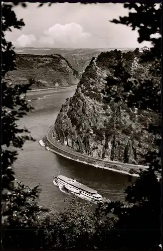 Ansichtskarte Sankt Goar Rheintal an der Loreley 1962  gel. Bordstempel