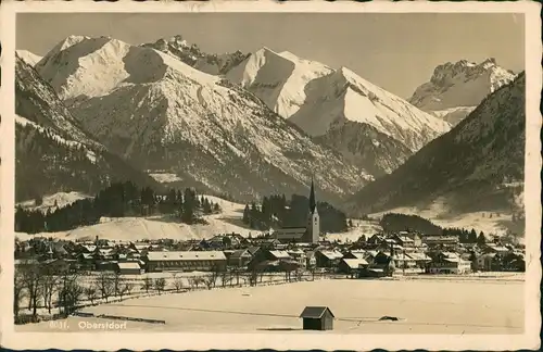 Ansichtskarte Oberstdorf (Allgäu) Panorama Winteransicht Schnee 1936