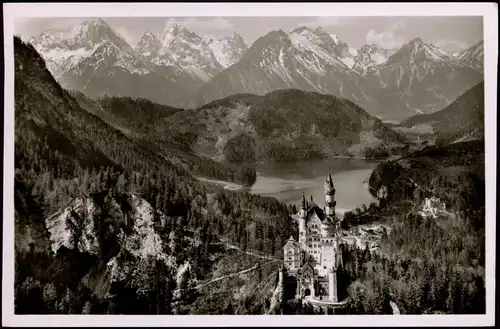 Ansichtskarte Schwangau Schloß Neuschwanstein, Hohenschwangau 1954