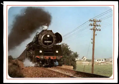 Schnellzugdampflokomotive 01505 Motiv-AK Verkehr Eisenbahn Zug 1986