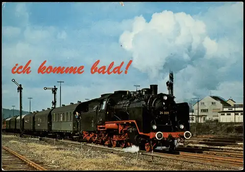 Ansichtskarte  Dampflok Personenzug-Lokomotive 24 009 in Mayen Eifel 1975