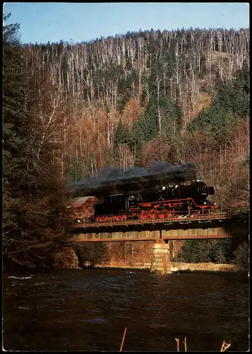 Güterzug-Dampflokomotive Zschopaubrücke  Wilischthal und Scharfenstein 1983
