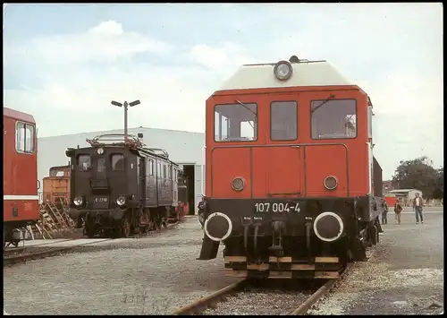Ansichtskarte  Eisenbahn DDR Fahrzeugausstellung Bw Engelsdorf 1981