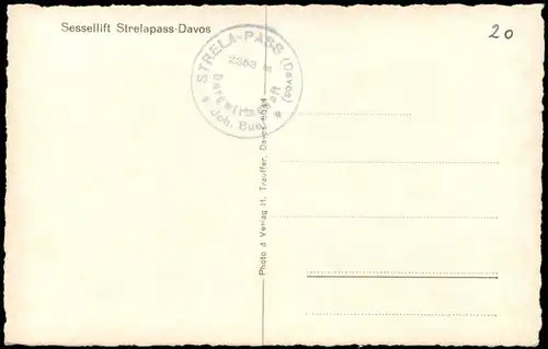 Ansichtskarte Davos Sessellift Strelapass-Davos 1964