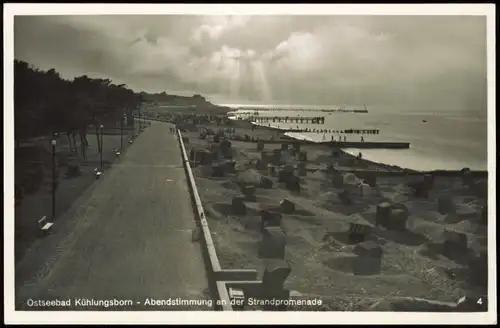 Ansichtskarte Kühlungsborn Strandpromenade, Abendstimmung 1941