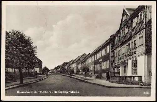 Ansichtskarte Benneckenstein Straßen Partie am Hotel Zur Harzklause 1957