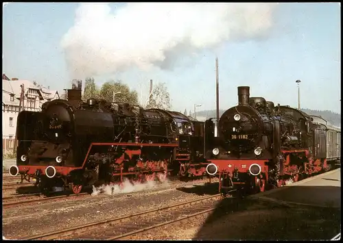 Ansichtskarte Weischlitz (Vogtland) Traditionslok 50849 und 381182 1985