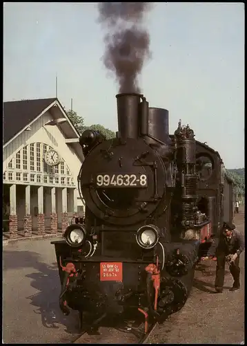 Binz (Rügen) Dampflokomotive i Bahnhof Schmalspurbahn Putbus-Göhren 1985/1990