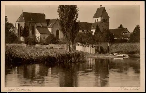Ansichtskarte Reichenau (Bodensee) Insel Reichenau Kloster-Kirche 1920