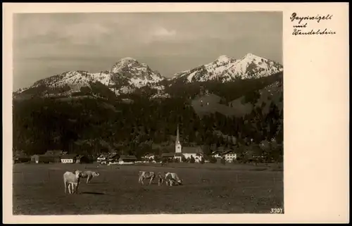 Ansichtskarte Bayrischzell Panorama-Ansicht Blick zum Wendelstein 1940