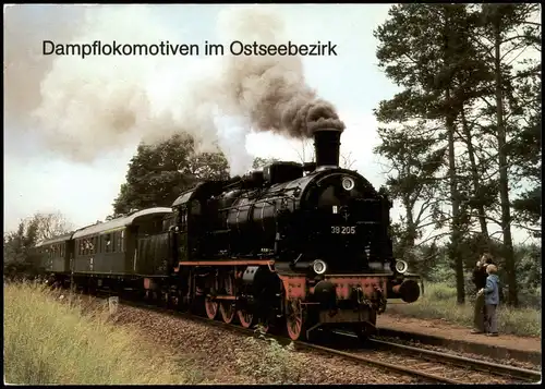 Ansichtskarte  Dampflokomotive im Ostseebezirk (Rostock nach Güstrow) 1986