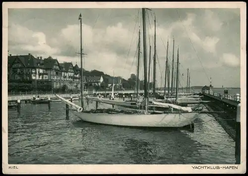 Ansichtskarte Kiel YACHTKLUB-HAFEN 1937