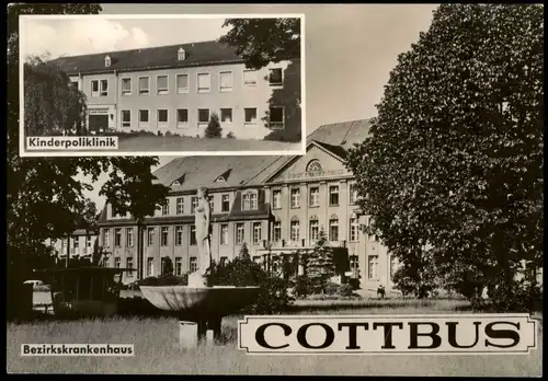 Ansichtskarte Cottbus 2 Bild Bezirkskrankenhaus 1965